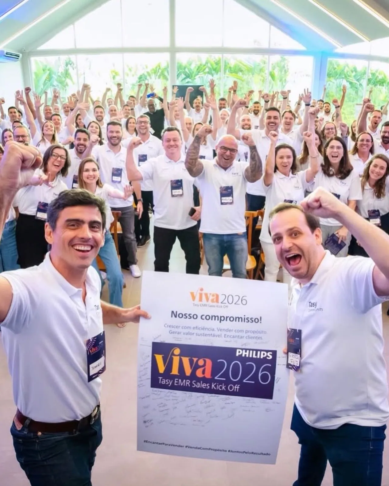 Equipe reunida em um encontro corporativo no Indaiá em Blumenau.